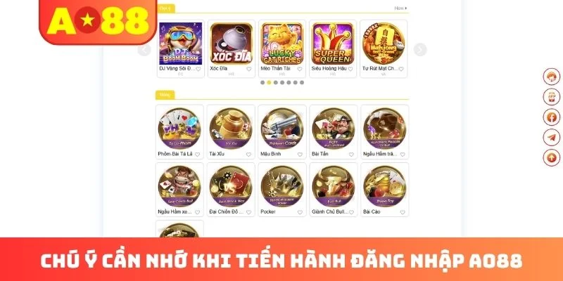 Chú ý cần nhớ khi tiến hành đăng nhập AO88 Chú ý cần nhớ khi tiến hành đăng nhập AO88
